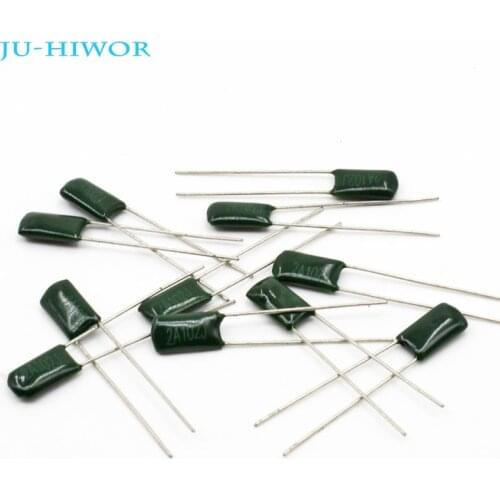200pcs DIP 2A102J 2A122J 2A392J 2A682J Polyester Film Capacitors 100V Through Hole TOL:5