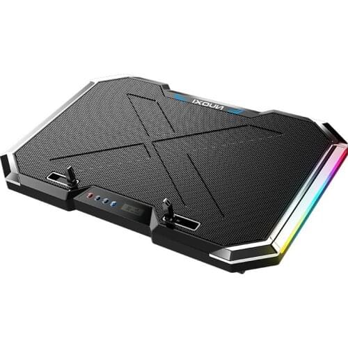 YT 18'' Laptop Stand RGB 6 Fan LCD Wind Speed Display Laptop Cooler Non-slip Anti-shake Laptop Support Cooling Bracket