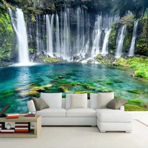 Custom 3D Photo Wallpaper Nature Landscape Beautiful Waterfall Large Murals Living Room Sofa Bedroom Background Wall Mural Pared