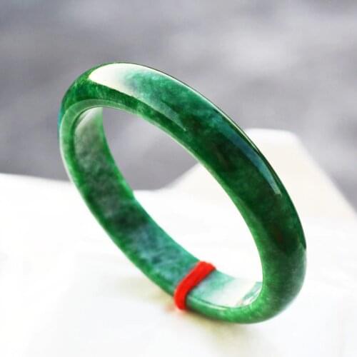 Drop Shipping Green jade Bangle Natural Burmese Emerald Jade Bangle Round Bracelets Gift For Women Jewelry