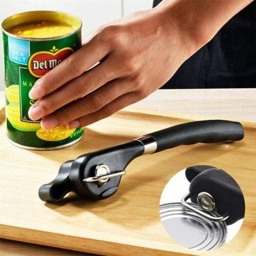 Manual Can Opener Professional Safety Cut Tin Lid Smooth Edge Side Stainless Steel Jar Opener Knife Kitchen Tools Accessories
