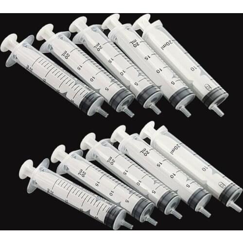 20pcs 20ml Plastic Syringe Translucent Measuring Syringe With Cover Perfect For Use Within Hydroponics Measuring