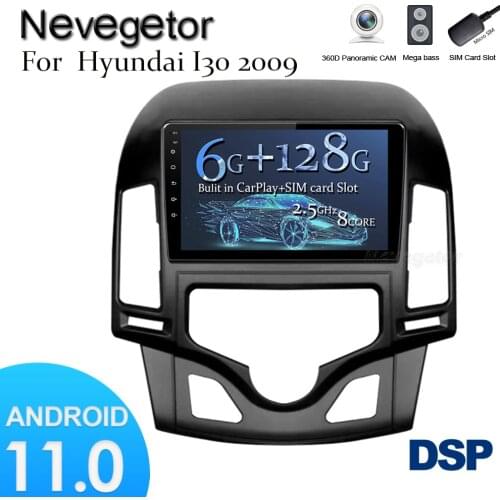 Android 11.0 System Car IPS Touch Screen Stereo For HYUNDAI I30 Automatic air conditioning player Stereo