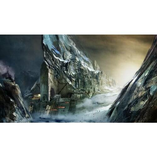 Construction Rocky Mountain Fortress Guild Wars photo backdrop High quality Computer print party background