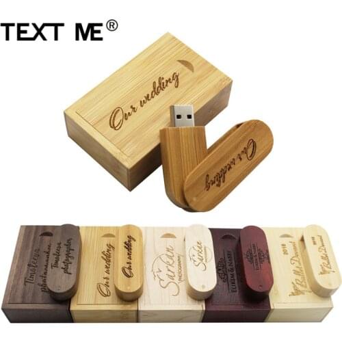 TEXT ME 5 colors wooden+box LOGO photography print usb flash drive 4GB 8GB 16GB 32GB 64GB usb 2.0 gift U disk