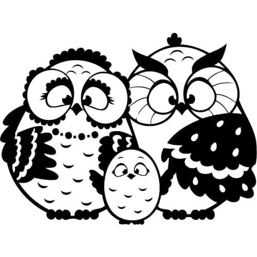 18*13.4CM Owl Family Loving Vinyl Car Stickers Decal Warm And Romantic Car Accessories Car Styling