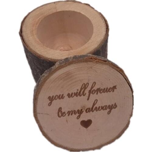 Vintage Ring Box Portable Wooden Wedding Engagement Ring Box Rustic Finger Ring Holder Universal DIY Decorations