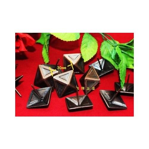 Iron 30MM red bronze square antique Decorative Upholstery Tacks Nail Jewelry Gift Box Sofa Decorative Tack Stud
