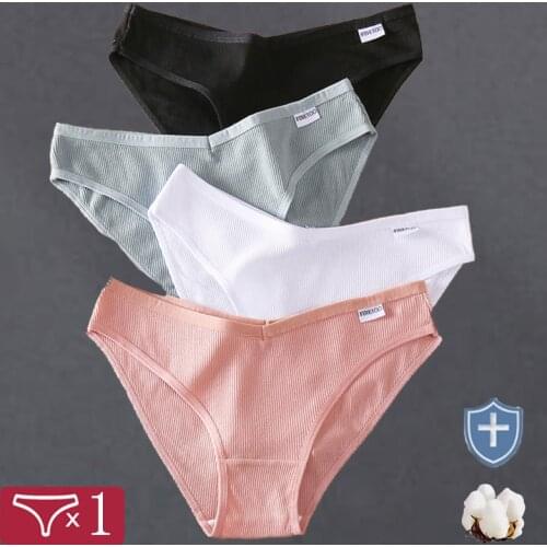 Women Cotton Briefs Plus Size M-4XL Panties Sexy V Waist Low Rise Underwear Female Underpant Breathable Girls Intimate Lingerie
