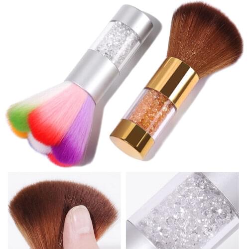 1 Pc Colorful Acrylic Nail Tools Brush Soft Hair Remover Dust Manicure Tools Multifunctional Cleaning Brush Makeup Pedicure Care