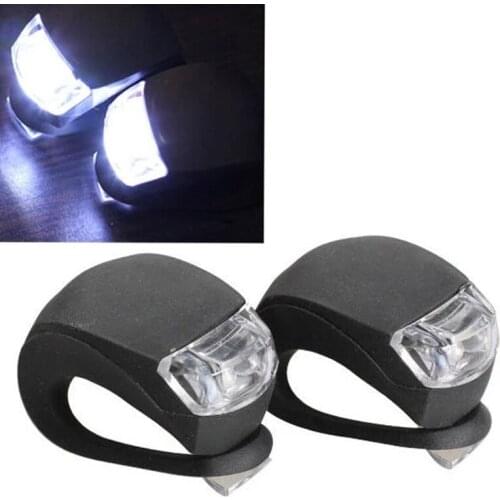 2 Pcs/Set LED Bicycle Bike Cycling Silicone Head Front Rear Wheel Safety Light Lamp