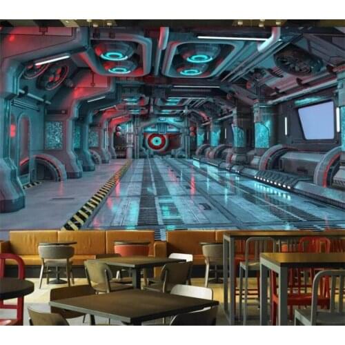 Wellyu Custom wallpaper 3d photo murals stereo personality space capsule spaceship restaurant mural wall papers home decor обои