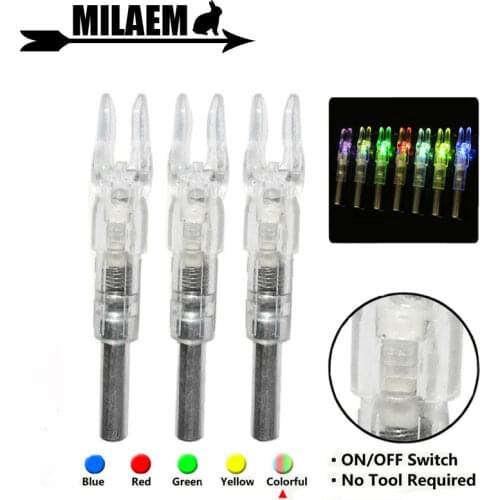 6pcs 25Gr Archery Lighted Arrow Nock Fit For ID 6.2mm Arrow Shaft Automatically Lighted Arrow Nock Shooting Arrow Accessories