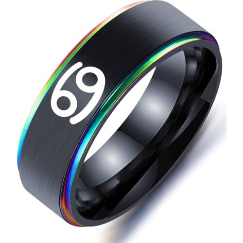 8MM 12 Zodiac Ring Aries Taurus Gemini Cancer Virgo Libra Scorpius Sagittarius Capricornus Wedding Stainless Steel Rings Jewelry