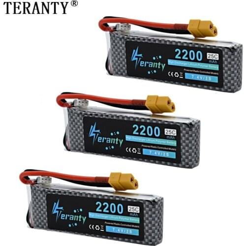 2s 2200mAh 7.4v Rechargeable Bettary for Rc Helicopter boat Robots 2s LiPo battery for Wltoys 12428 12423 RC toys Car 3PCS