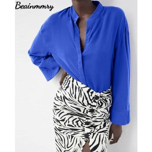 Блузки на пуговицах Beainmmry China At AliExpress