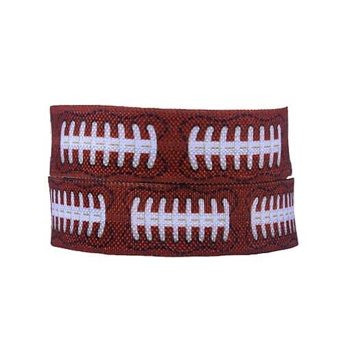 Free shipping factory supply baseball printed sports foe fold over elastic ribbon roll for kids DIY