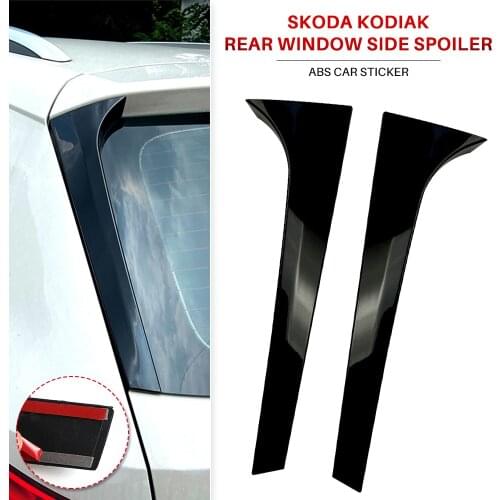 For Skoda Kodiak Rear Window Side spoiler Roof wing Splitter Stickers ABS Window Mirror Tail Car-styling Accessories 2PCS