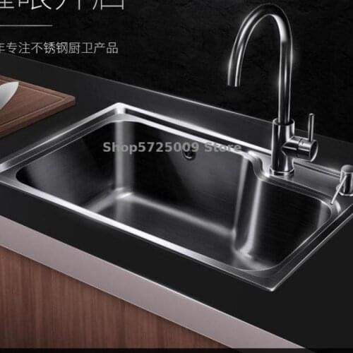 Sink Large Single-slot Package Kitchen Under-counter Basin Sink 304 Stainless Steel Vegetable Sink Household Sink