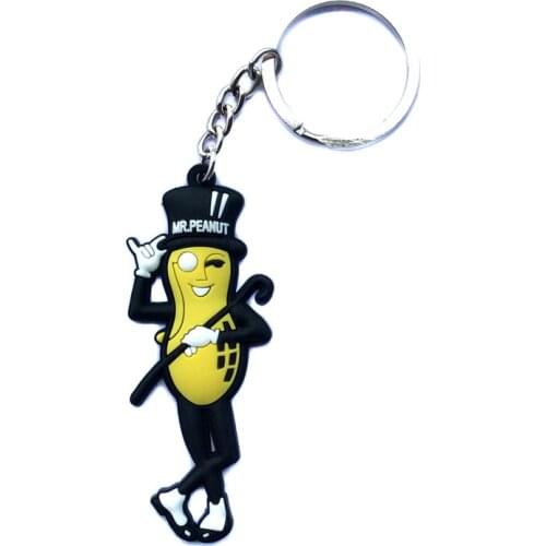 20pcs/Lot mr helmet pubg peanut pvc plastic calenda keychains key chain key-rings gifts men key charms for bags husband boys