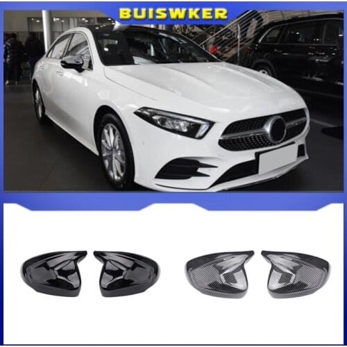 For Mercedes-Benz A-Class W177 2019 2020 Black Exterior Rearview Mirror Cover Side Mirrors Protection Guards