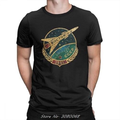 Cccp T Shirts Soviet Vostok Russia Tee Shirt Yuri Gagarin T-shirts Short Sleeve Male O-neck Cotton Tops Streetwear