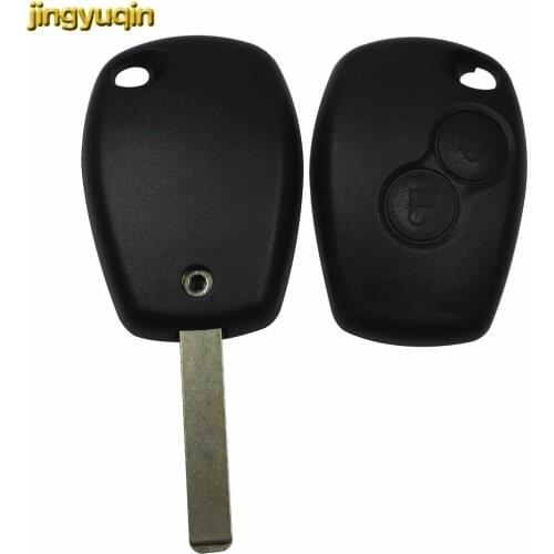Jingyuqin 2 Buttons Remote Car Key Shell For Renault No Chip Uncut Blade Car Key Case Flip Fob Car Cover