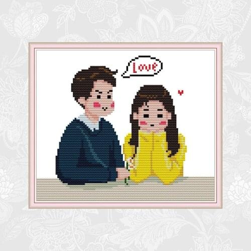Love Cross Stitch Package Printed Canvas Sets DMC 14CT 11CT DIY Handwork Needlework Home Decoration Embroidery Fabric kits