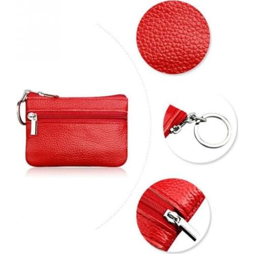 2019 New Brand Men Soft Genuine Leather Card Holder Women Coin Purse Key Holder Zip Wallet Pouch Bag Purse #P