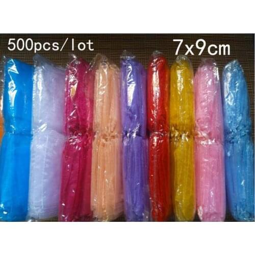 Wholesale 500pcs/lot 7x9cm Organza Bag Small Jewelry Packaging Bags Wedding Party Favors Drawstring Gift Bags jewelry Pouches
