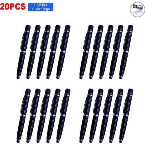 Metal bulk 20pcs free logo USB 2.0 metal Flash Drive 128GB Memory Stick Pen Drive USB Stick usb 4GB 8GB 16GB 32GB 64GB Pendrives