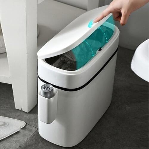 12L Large Capacity Multifunctional Trash Can Bathroom Trash Can With Cleaning Brush Kitchen Trash Can Bathroom Accessories