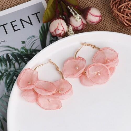 FASHIONSNOOPS ZA Trendy Statement Flower 2020 Womens Earring Ethnic Hyperbole Earring Irregular Round Wholesale Fashion Jewelry