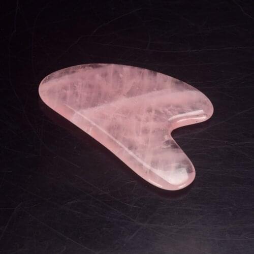 Natural Rose Quartz Slice Gua Sha Traditional Acupressure Guasha Massager Skin Care Scraping Face Massage SPA Wellness