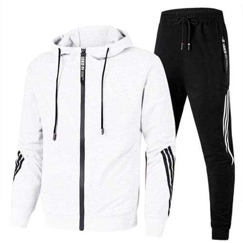 New BrandSportswear MenSuit 2021 AutumnWinterHoodie Pants 2-Piece Set Fashionable Zipper Coat Men Sweatshirt Sweatpants Suit