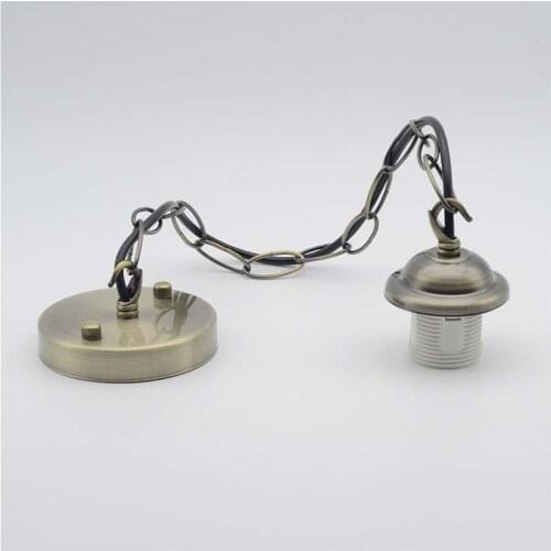 Ceiling Canopy Rose With Hook Ceiling Plate With 80CM Chain 1M Cable E27 Lampholder DIY Retro Chandelier Pendant Lamp Accessory