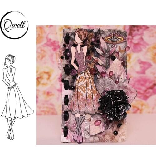 QWELL Clear Silicone Stamps Skirt Girl for DIY Scrapbooking Paper Craft Cards Decoration Album 2021 New