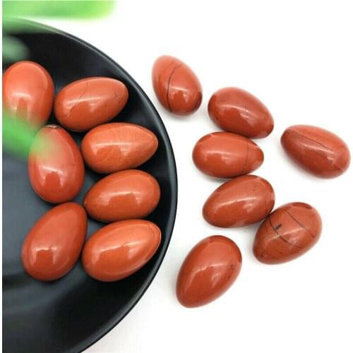Drop Shipping 1PC Natural Red Jasper Egg Shaped Crystal Stone Massage Ball Chakra Healing Reiki Natural Stones and Crystals