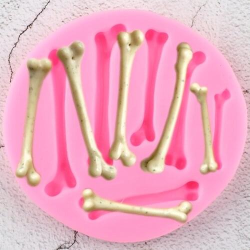 DIY Skeleton Bones Silicone Fondant Mold Halloween Cake Decorating Tools Cupcake Topper Candy Clay Chocolate Gumpaste Moulds