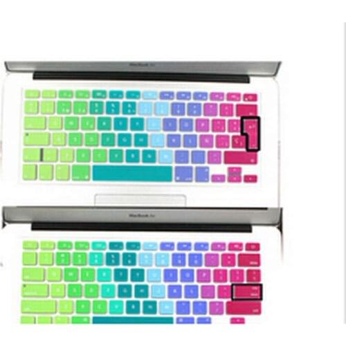Arabic Russian US EU Spanish German French Thai Silicone keyboard cover For macbook air pro retina 13 15 17 rainbow Protector