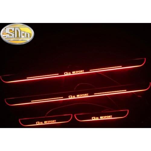 SNCN Waterproof Acrylic Moving LED Welcome Pedal Car Scuff Plate Pedal Door Sill Pathway Light For Audi Q5 FY 8R 2008 - 2019