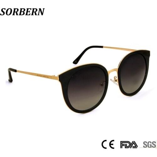 SORBERN TR90 Sunglasses Men Women Polarized Lens Fashion Brand Design Cat Eye Blue Goggles Sun Glasses Gafas de sol UV 400