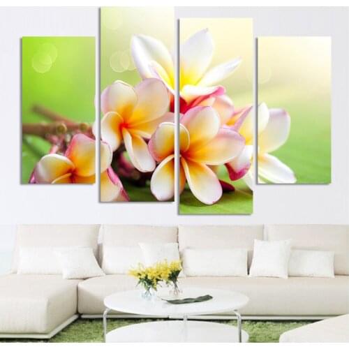 Modern Flower Paintings Canvas Art Prints 4 Piece Home Wall Decor Picture Sets For Living Room No Frames Artworks