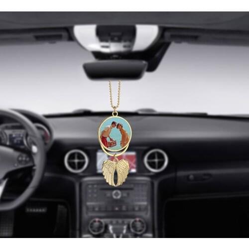 Sublimation Blanks Double-sided Printing Angel Wing Car Hanger Pendant Ornament for Auto Interior Decoration
