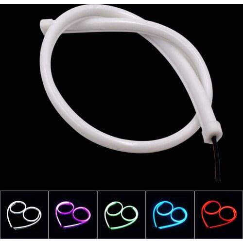 30CM 45CM 60CM 85CM Flexible Tube LED DRL Light Strip Blue Red White Amber for Car Day Time Running Light Auto Decor Signal Lamp