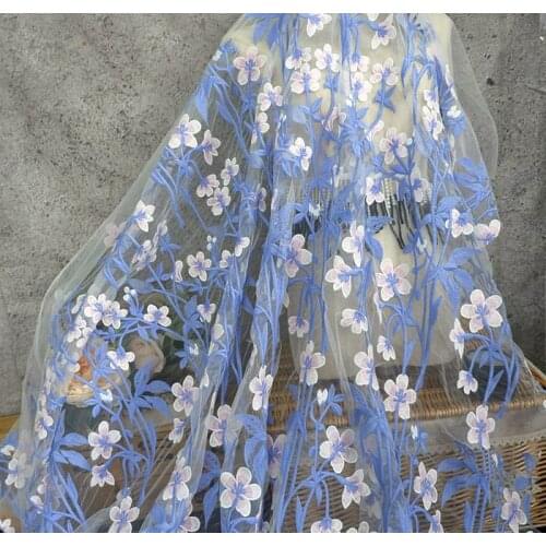 Fine mesh embroidered lace fabric DIY clothing sewing fabric childrens wear fabric handmade decorative fabric