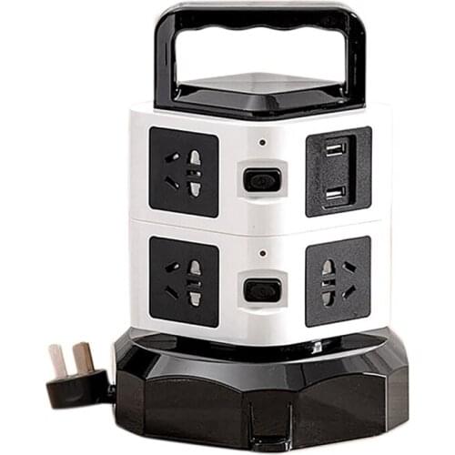 Power Strip With USB 2500W 10A 6.5 Feet Extension Cord 360° Rotation Surge Protector For Home Office