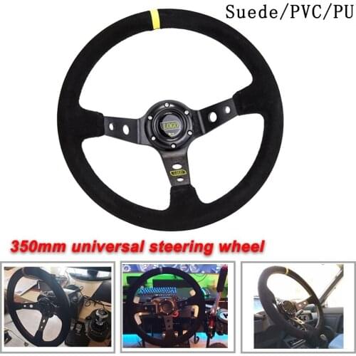 Universal 350MM Suede Steering Wheel Leather Steering Wheel Drift racing type High quality Suede/PVC Style