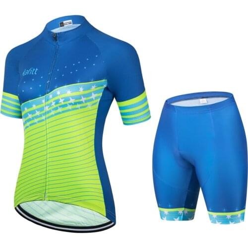 Short Sleeve Kafitt Cycling Shirt,Blouses Womens Cycling Clothing Fluorescent Green Summer 2021 Bike Clothes Uniform Ms Jersey