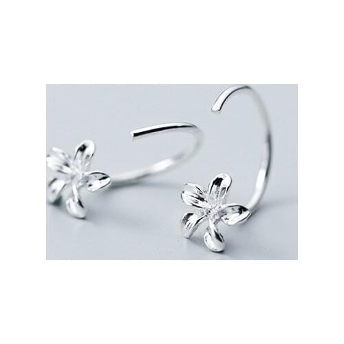 MloveAcc Womens Fashion 100% 925 Real Sterling Silver Earring Fashion Flower Stud Earrings for Girls Kids Gift